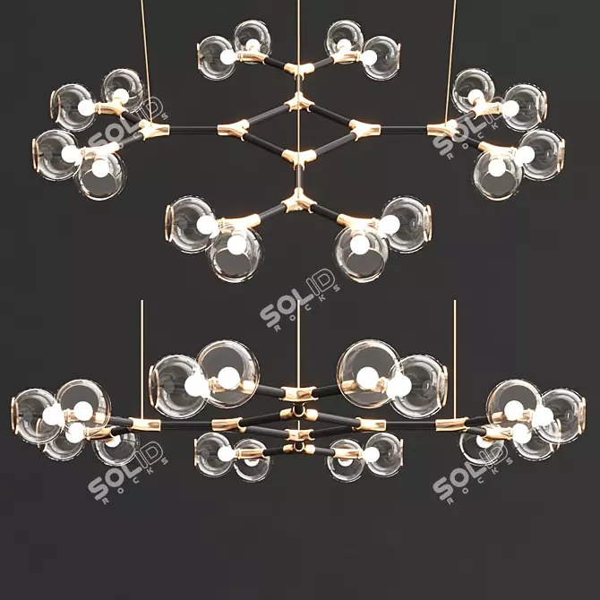 Elegant Horus Suspension Light 3D model image 1