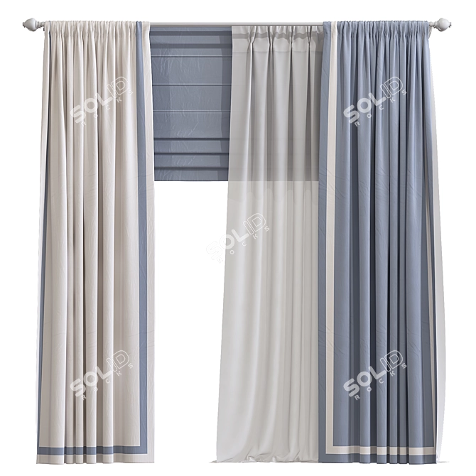 Elegant 877 Curtain 3D model image 1