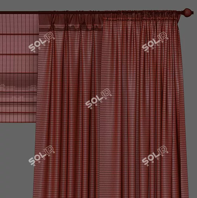 Elegant 877 Curtain 3D model image 3