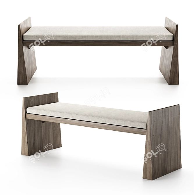 Elegant Marco Accent Bench 3D model image 1