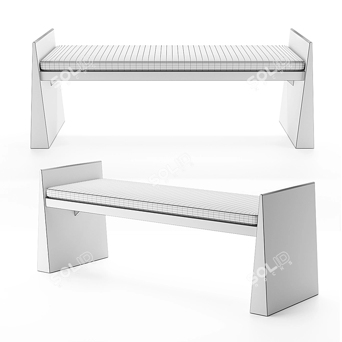 Elegant Marco Accent Bench 3D model image 2