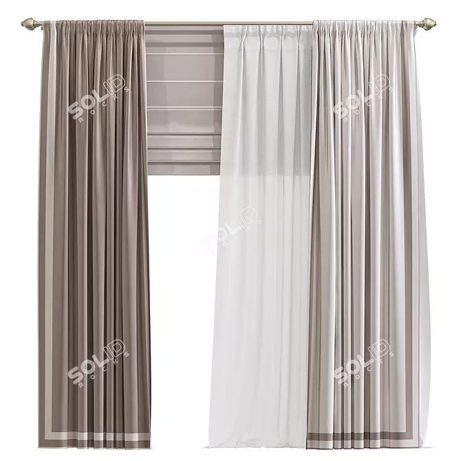 Elegant Curtain 878: Modern Design 3D model image 1