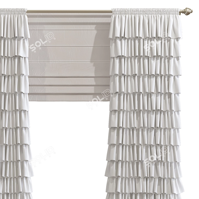 Elegant Window Curtain 879 3D model image 2