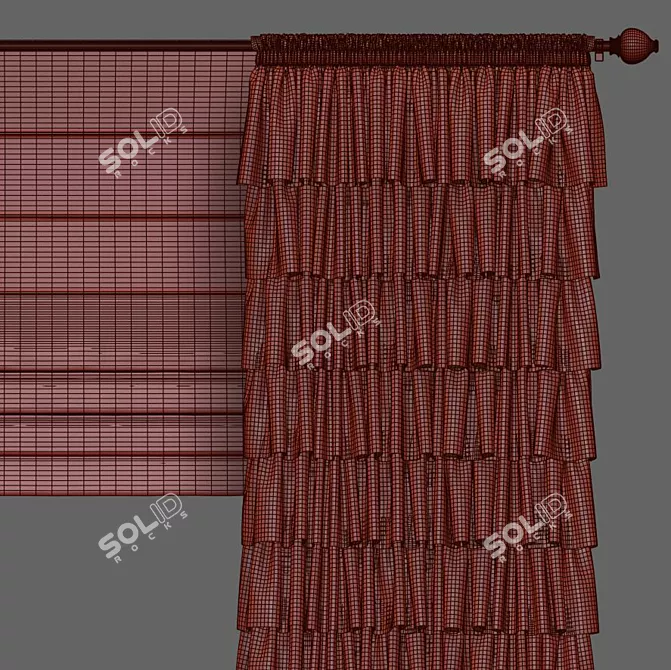 Elegant Window Curtain 879 3D model image 3