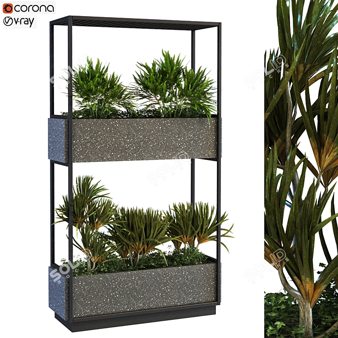 Green Oasis: Portable Plant Box Set 3D model image 1