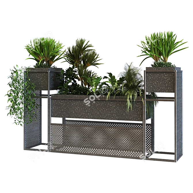 Greenery Box Set 066: Indoor Plant in Stylish Display 3D model image 2