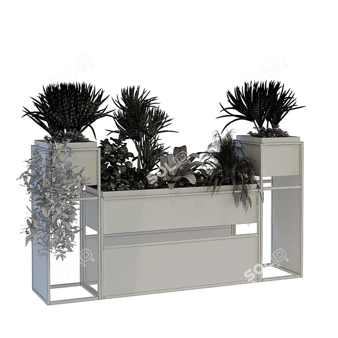 Greenery Box Set 066: Indoor Plant in Stylish Display 3D model image 7