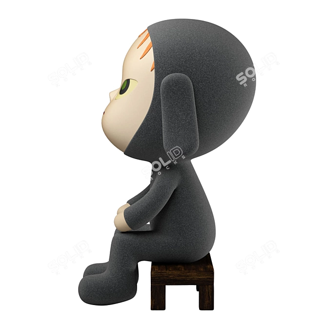 Yoshitomo Nara Night Sitting Figurine 3D model image 4