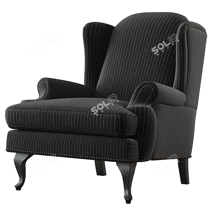 Elegant Black Armchair: Eichholtz / Frank Sinatra 3D model image 1