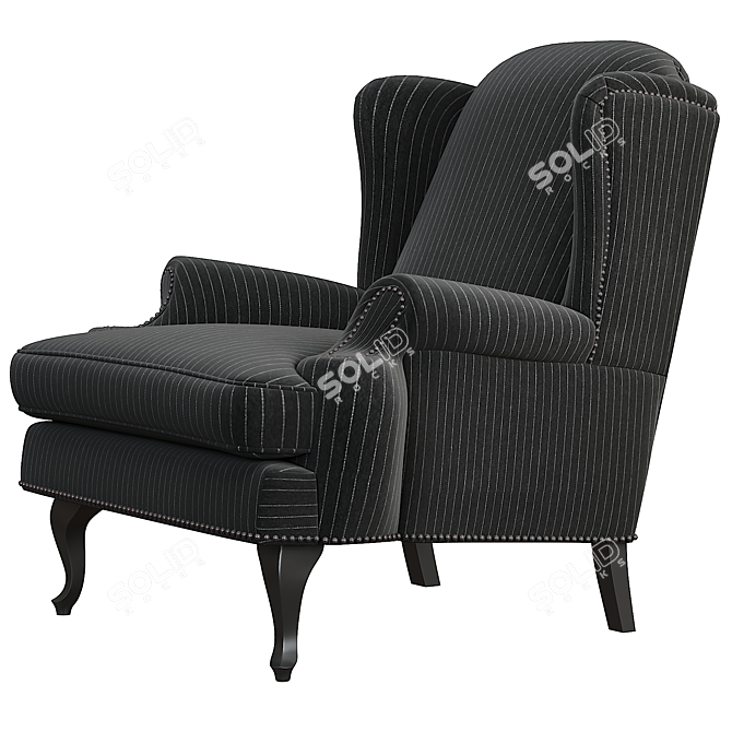 Elegant Black Armchair: Eichholtz / Frank Sinatra 3D model image 4