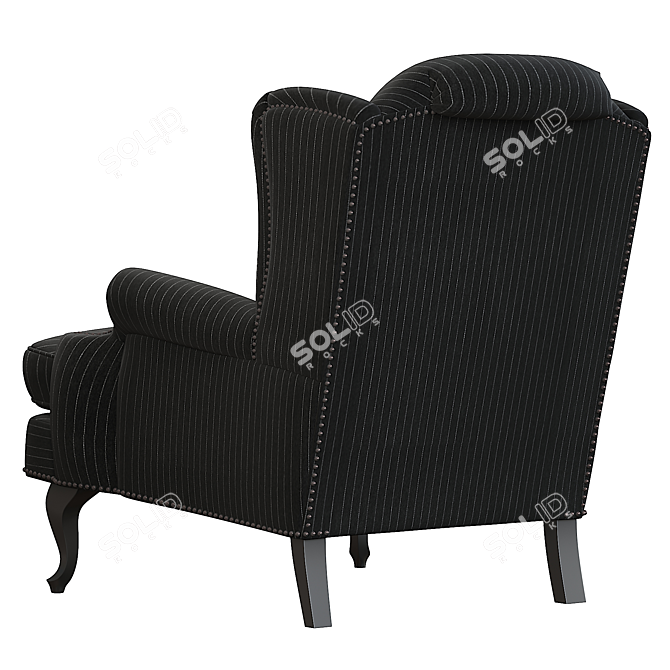 Elegant Black Armchair: Eichholtz / Frank Sinatra 3D model image 6