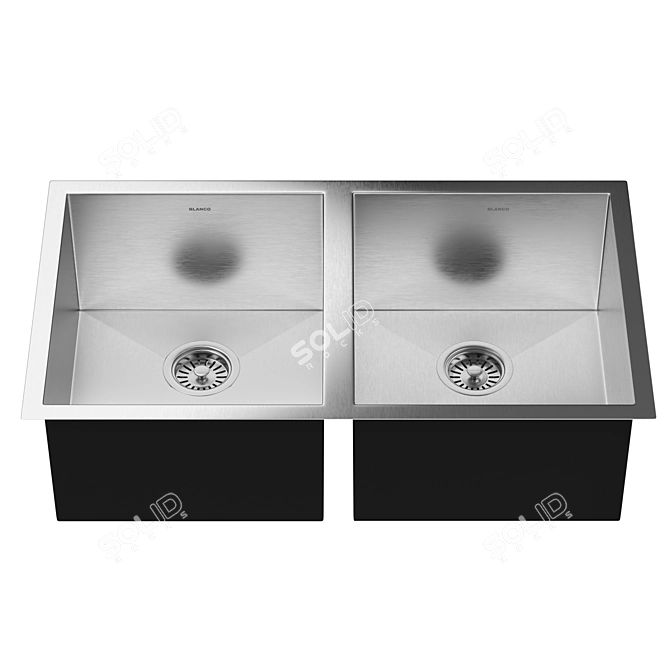 Blanco Quatrus R0 Double Sink 3D model image 3