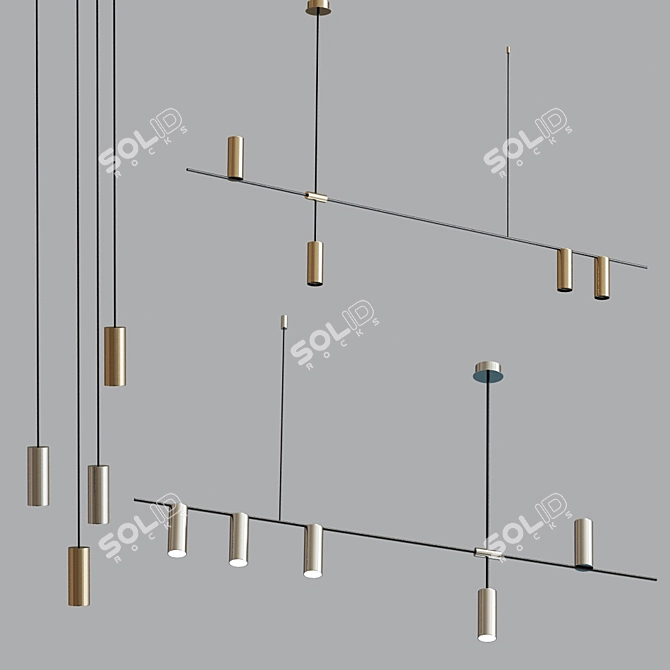 Geometric Pendant Chandelier - Collection 02 3D model image 1