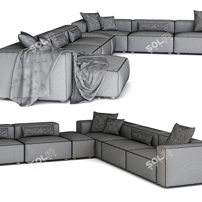 Alberta Alcazar 3-Seater Sofa 3D model image 3