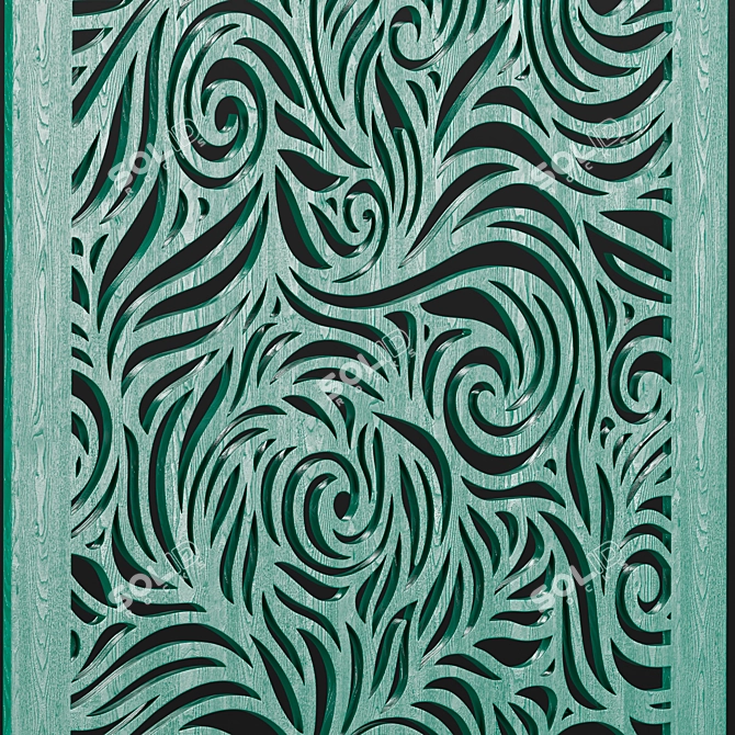 Elegant Carved Decor Panels 3D model image 4