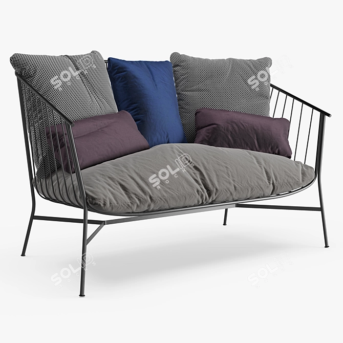 Outdoor Sofa with UV Mapping 3D model image 1