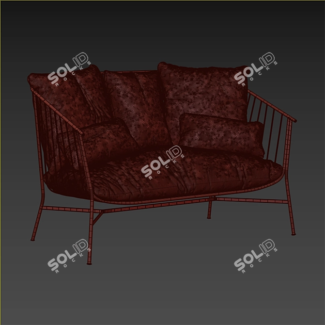 Outdoor Sofa with UV Mapping 3D model image 4