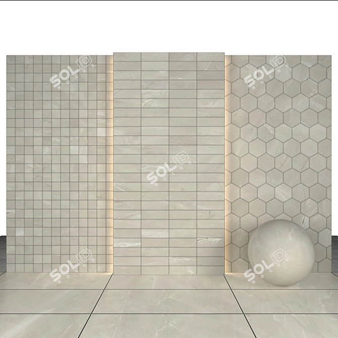 Punica Gray Marble: Textured Slabs and Tiles 3D model image 3