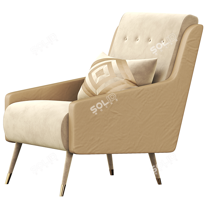 Retro Chic Vintage Armchairs 3D model image 3