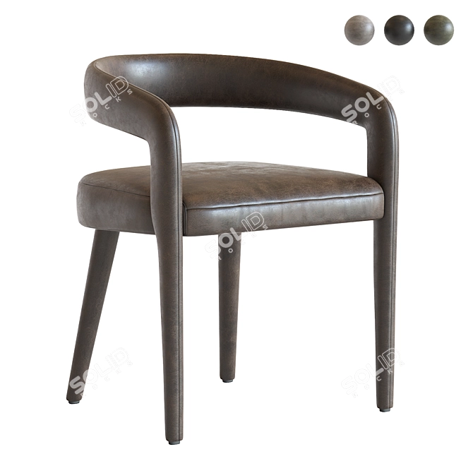 Elegant Lisette White Dining Chair 3D model image 1