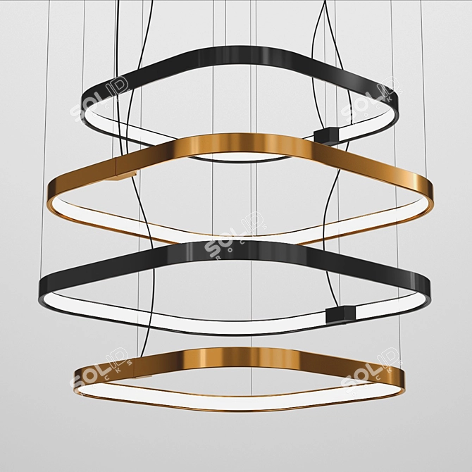Minimalist Pendant Lighting: PANZERI ZERO SQUARE 3D model image 1
