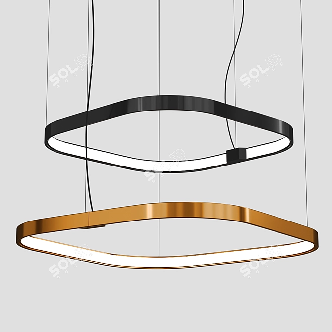 Minimalist Pendant Lighting: PANZERI ZERO SQUARE 3D model image 2