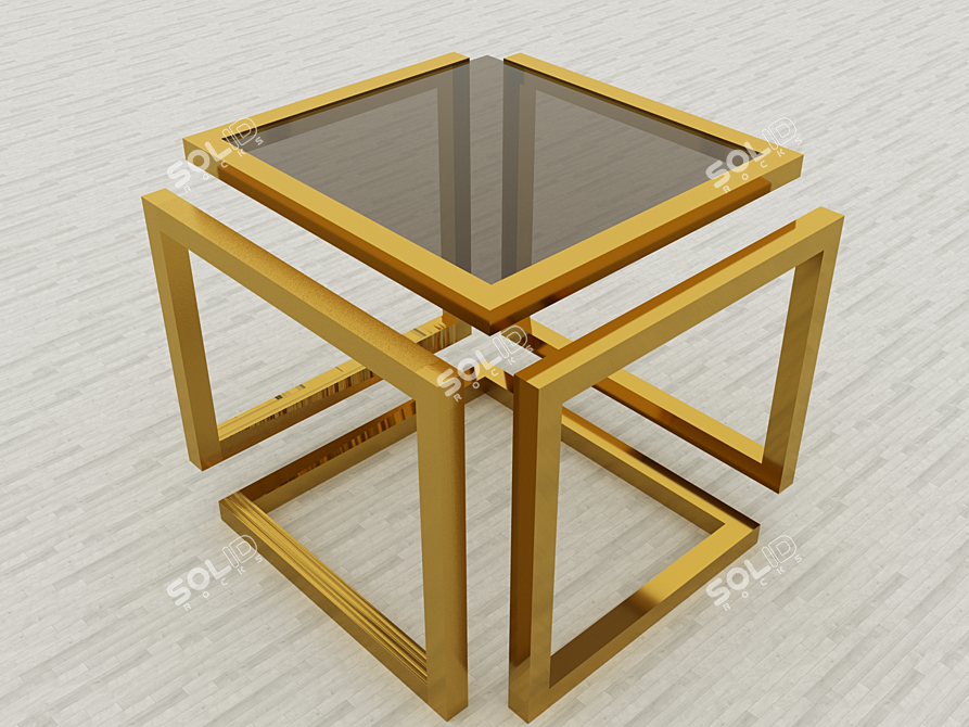 Modern Geometric Table 3D model image 1