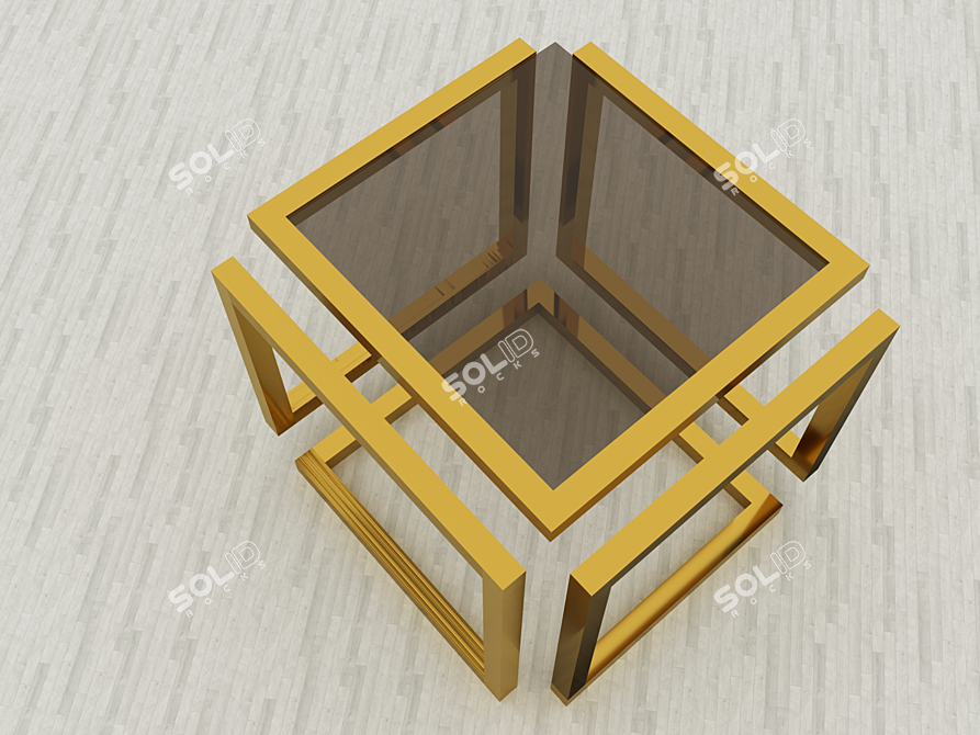 Modern Geometric Table 3D model image 2