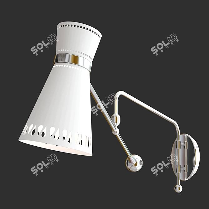 Sleek Havana Swing-Arm Wall Sconce 3D model image 1