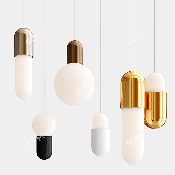 Sleek and Versatile Pendant Lighting 3D model image 1