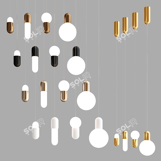 Sleek and Versatile Pendant Lighting 3D model image 3