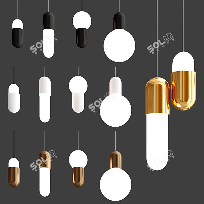 Sleek and Versatile Pendant Lighting 3D model image 5