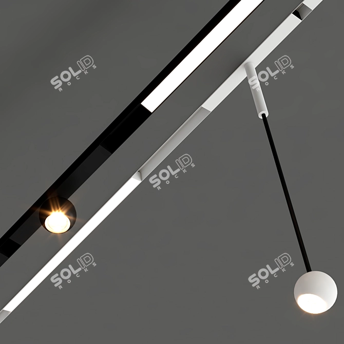 Modular Pista Marbulito Track: Innovative Lighting Solution 3D model image 1