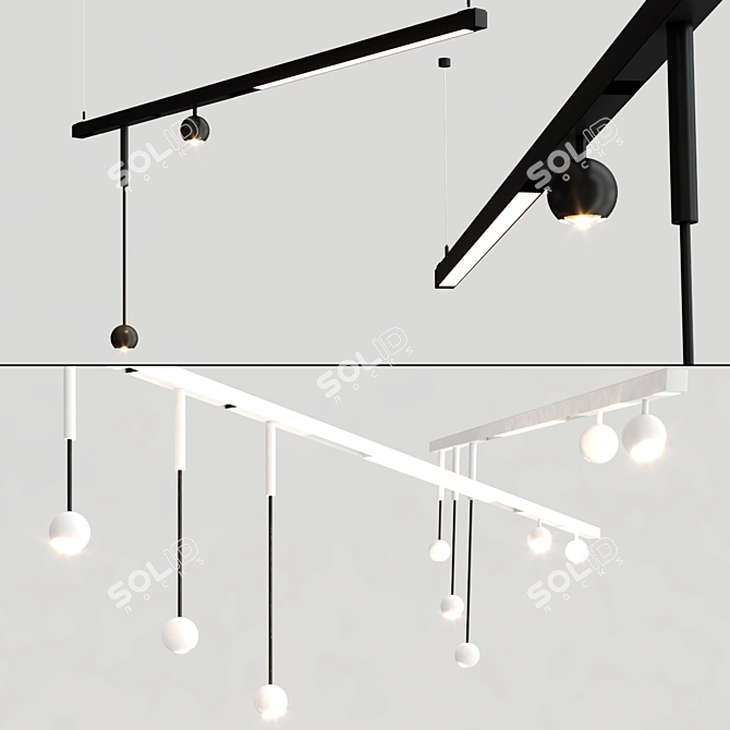 Modular Pista Marbulito Track: Innovative Lighting Solution 3D model image 2