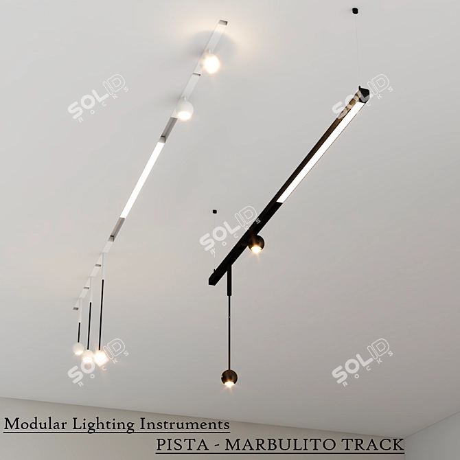 Modular Pista Marbulito Track: Innovative Lighting Solution 3D model image 3