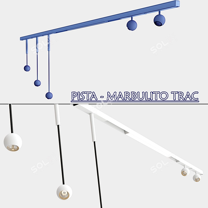 Modular Pista Marbulito Track: Innovative Lighting Solution 3D model image 5