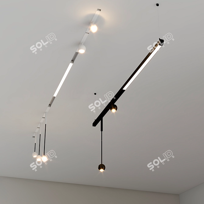 Modular Pista Marbulito Track: Innovative Lighting Solution 3D model image 6