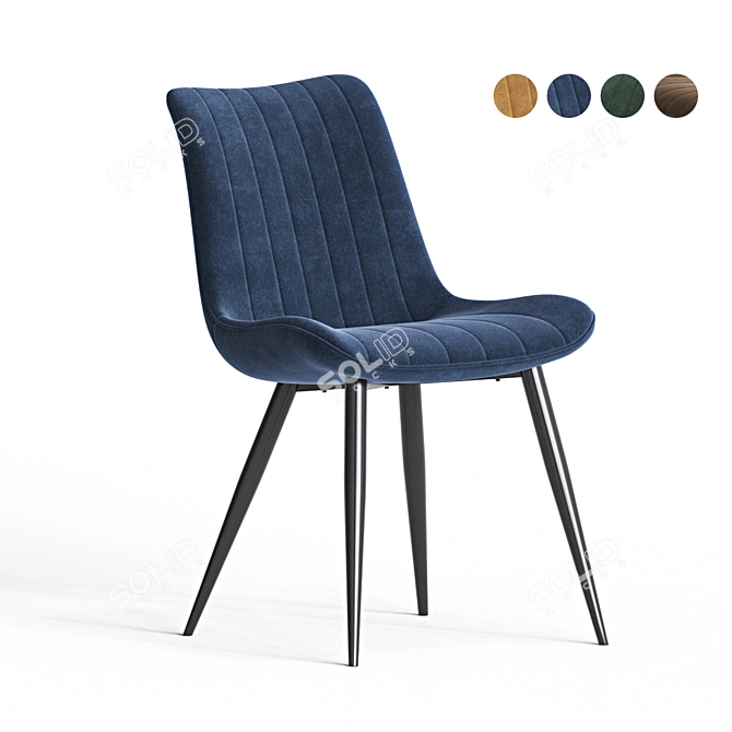 Sleek Leah Dining Chair 3D model image 6