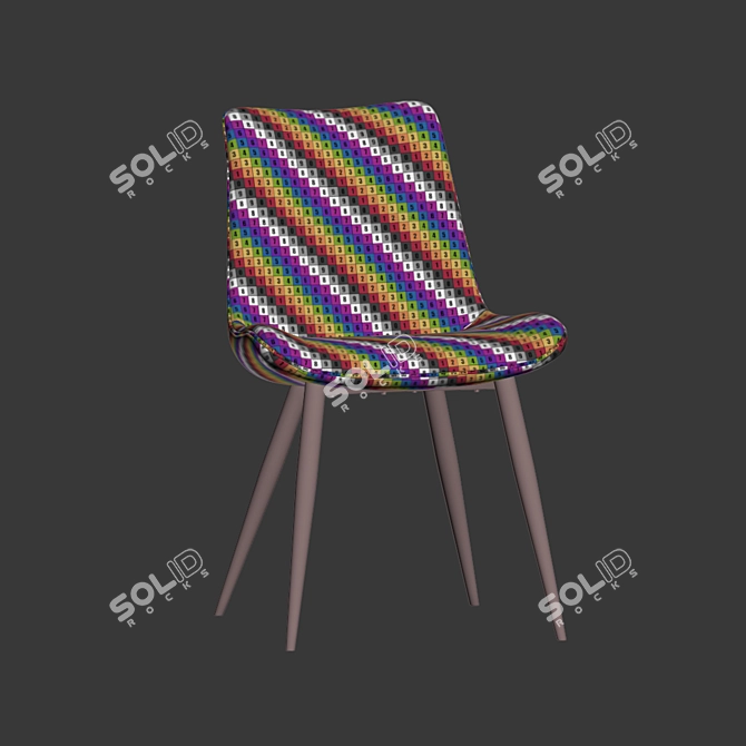 Sleek Leah Dining Chair 3D model image 1