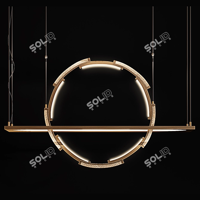 Sleek Metal Chandeliers 3D model image 2