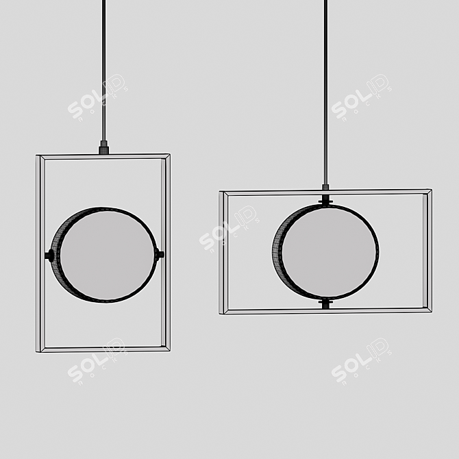 Lunar Rectangle Pendant Light 3D model image 5