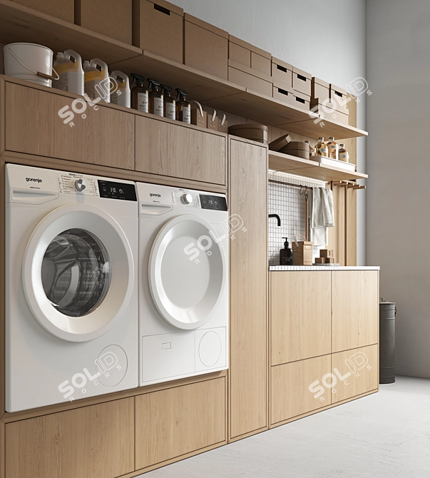 Modern Laundry Room Set 3D model image 2