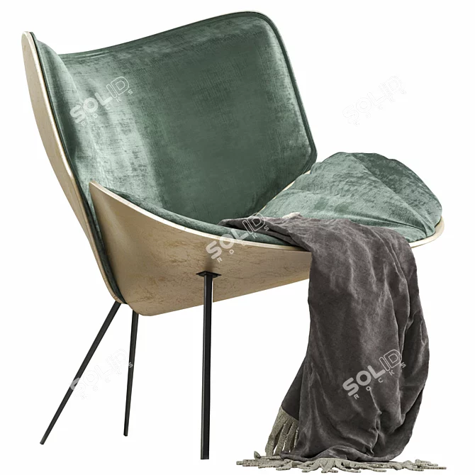 Contemporary Jester Armchair: Stylish & Comfortable 3D model image 1