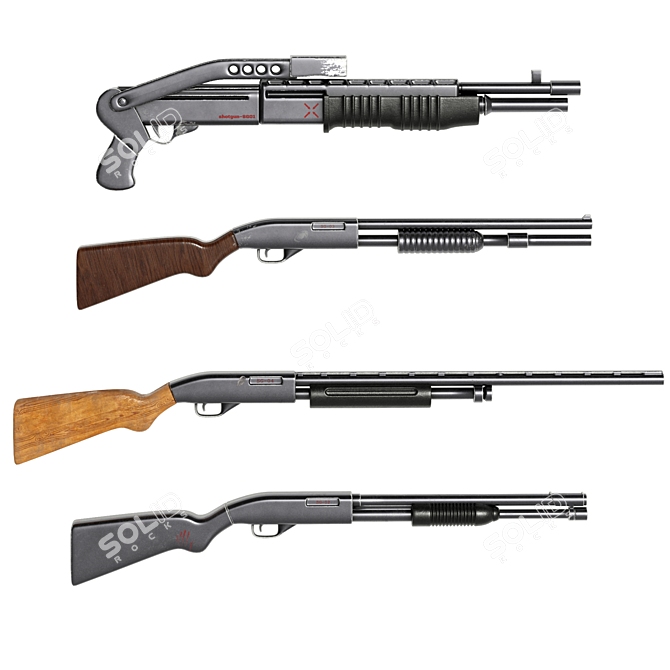 Ultimate Shotgun Pack: 4 Models 3D model image 1