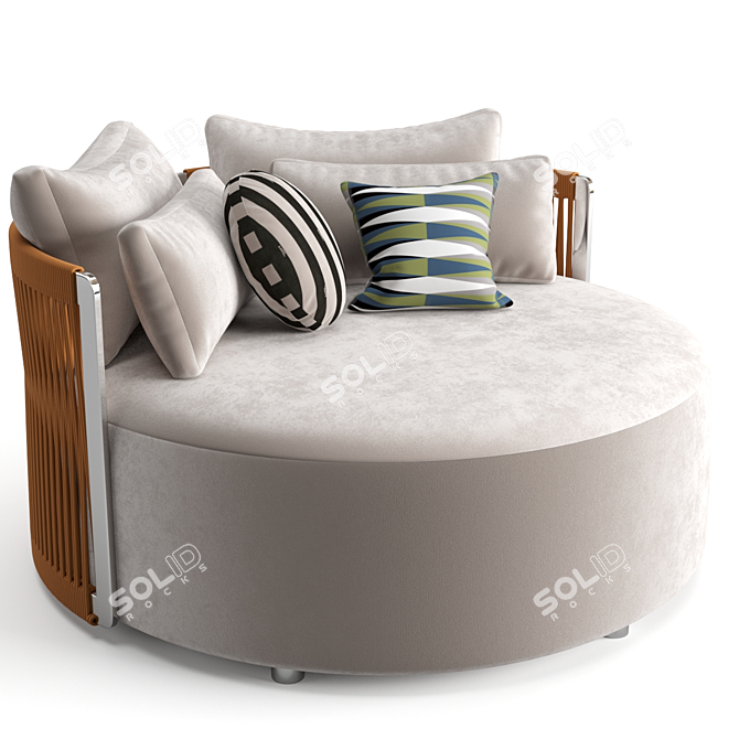 Luxurious Fendi Casa Thea Loveseat 3D model image 4