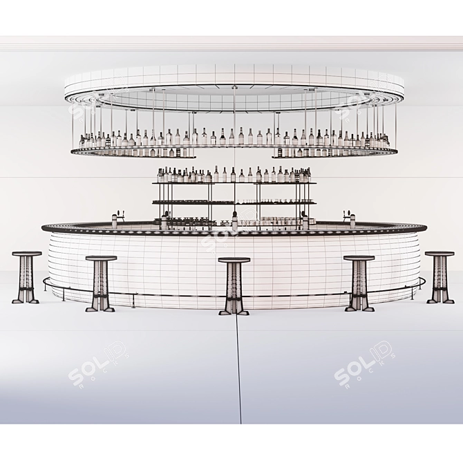 Ethnic African Pottery Bar Counter 3D model image 2