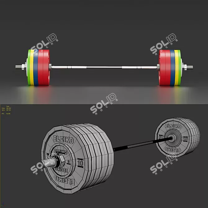 Eleiko IWF Weightlifting Bar 3D model image 5