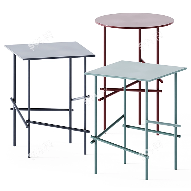 Elegant Shanghai Tip Coffee Tables 3D model image 2