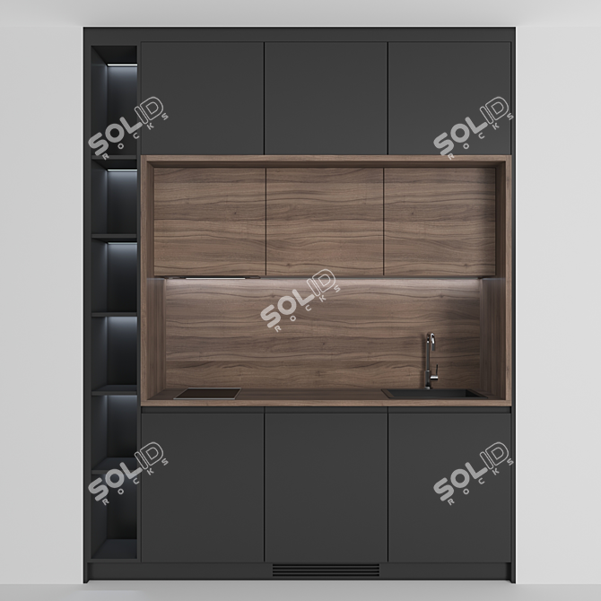 Modern Small Kitchen | High-Quality | Easy to Customize 3D model image 1