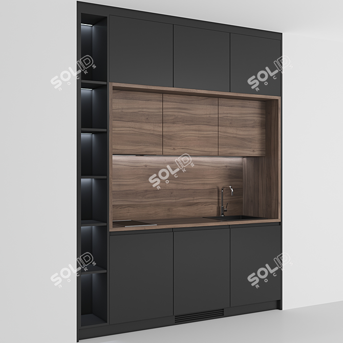 Modern Small Kitchen | High-Quality | Easy to Customize 3D model image 2